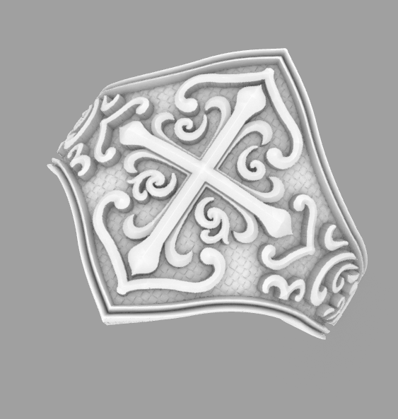 Ornate Cross Signet Ring STL – 3D Printable Jewelry