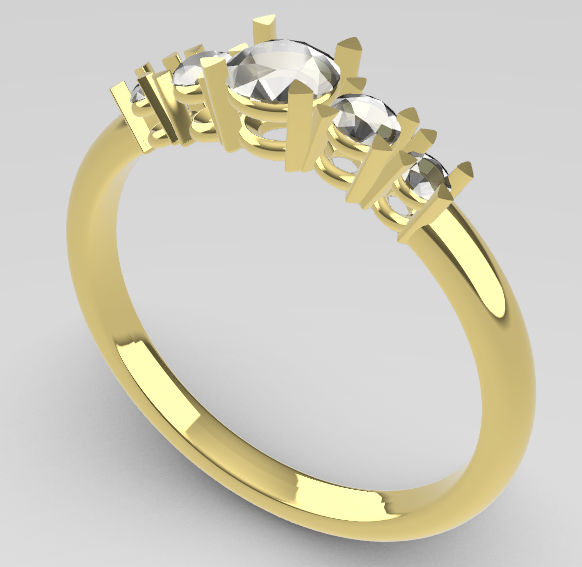 Five Stone Ring STL – 3D Printable Jewelry Model