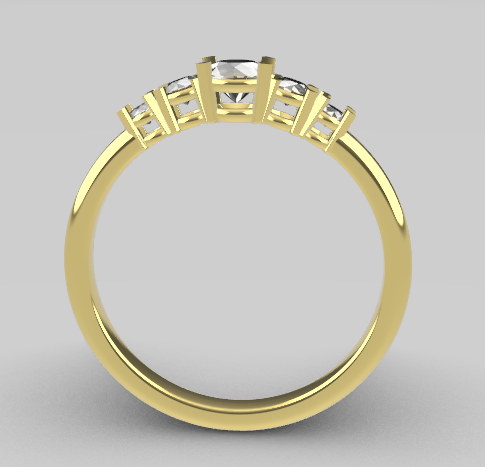 Five Stone Ring STL – 3D Printable Jewelry Model