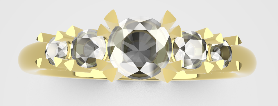 Five Stone Ring STL – 3D Printable Jewelry Model