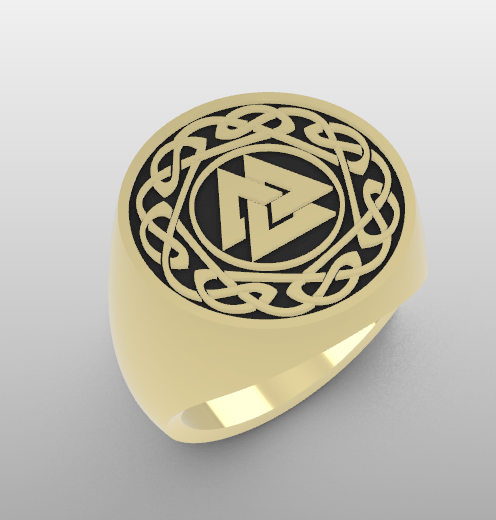 Valknut Viking Ring STL – Norse Celtic Knot Signet Ring | 3D Printable Jewelry