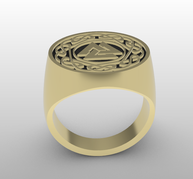 Valknut Viking Ring STL – Norse Celtic Knot Signet Ring | 3D Printable Jewelry