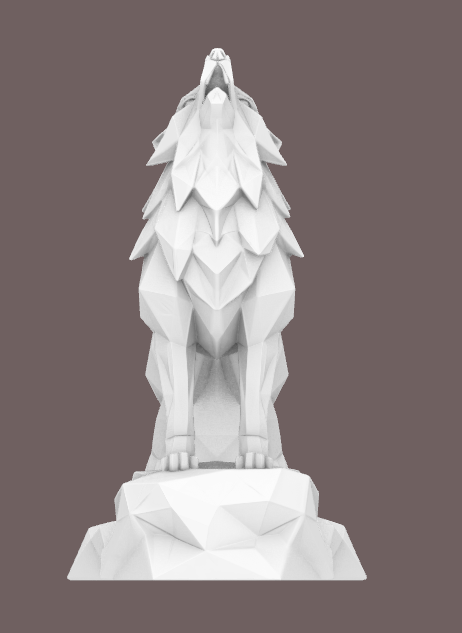 Low Poly Howling Wolf STL – 3D Printable Wolf Sculpture