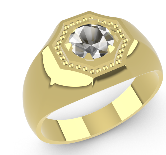 Hexagon Gem Signet Ring STL – 3D Printable Jewelry Ring