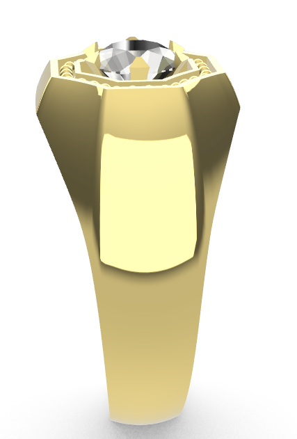Hexagon Gem Signet Ring STL – 3D Printable Jewelry Ring