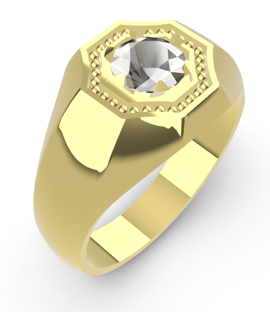 Hexagon Gem Signet Ring STL – 3D Printable Jewelry Ring