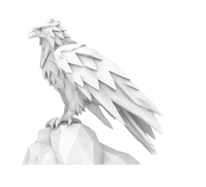Low Poly Eagle STL – 3D Printable Eagle Sculpture
