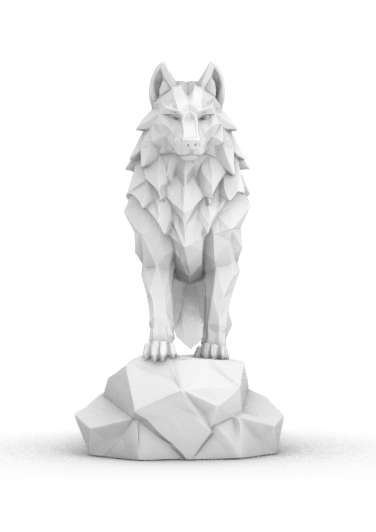 Low Poly Wolf STL – 3D Printable Wolf Sculpture