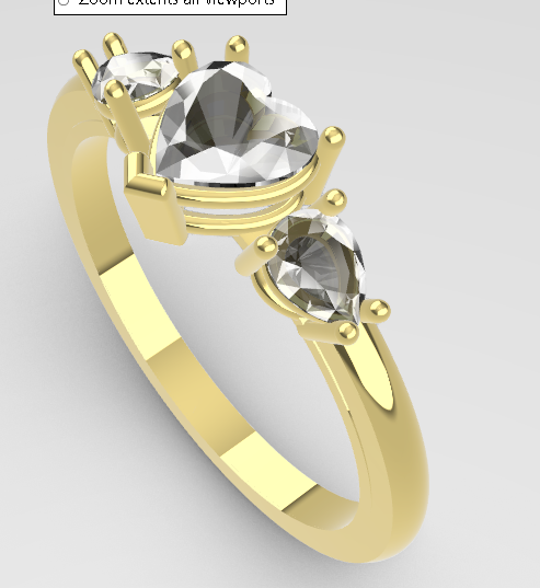 Heart Stone Ring STL heart shaped center setting
