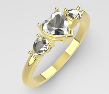 Heart Stone Ring STL side view of ring band