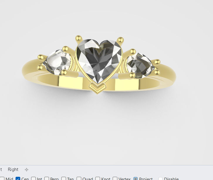 Heart Stone Ring STL prong setting 3D model