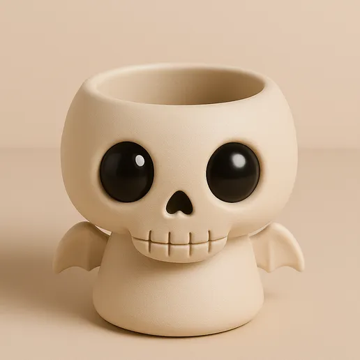 Cute Skull Planter STL – 3D Printable Succulent Pot