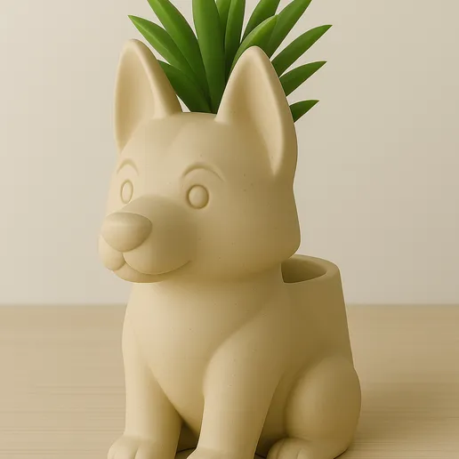 Cute Dog Planter STL – 3D Printable Plant Pot